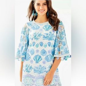 NWOT LILLY PULITZER JACKELIN ROMPER BALI BLUE SEA TO SEA Size 4